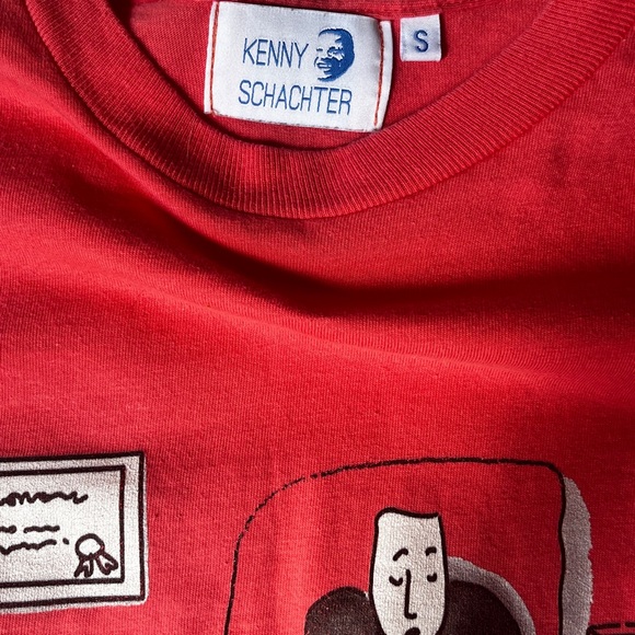 Funny Long Sleeve T shirt in Coral Red with graphic logo - Kenny Schachter - Picture 10 of 13